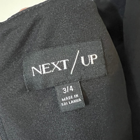 Black Y2K Midi Dress Lace Trim Asymmetrical Spaghetti Straps Size 3/4 Next/Up - Picture 7 of 9